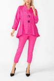 Fuchsia Solid Square Jacket