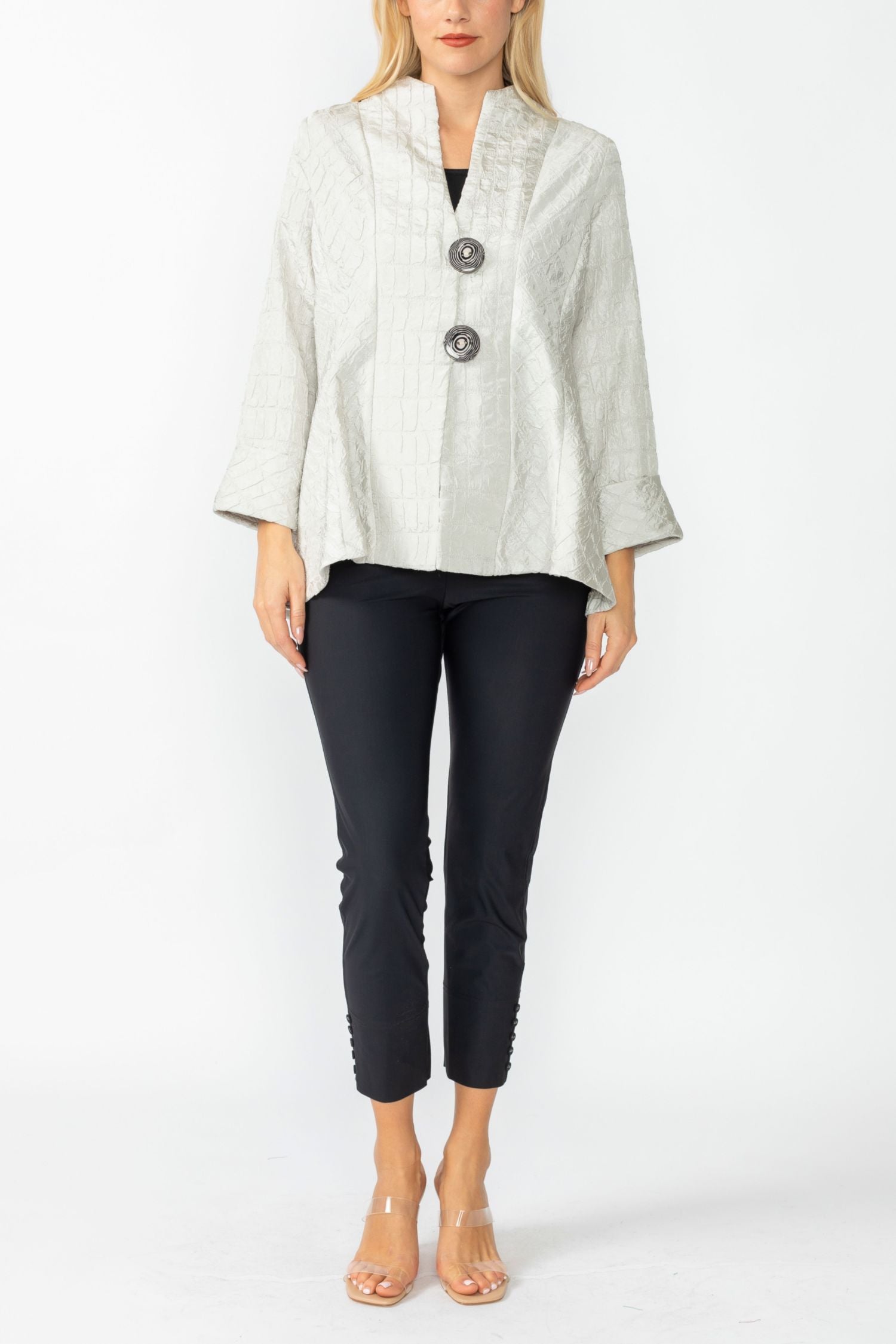 Taupe Solid Square Jacket