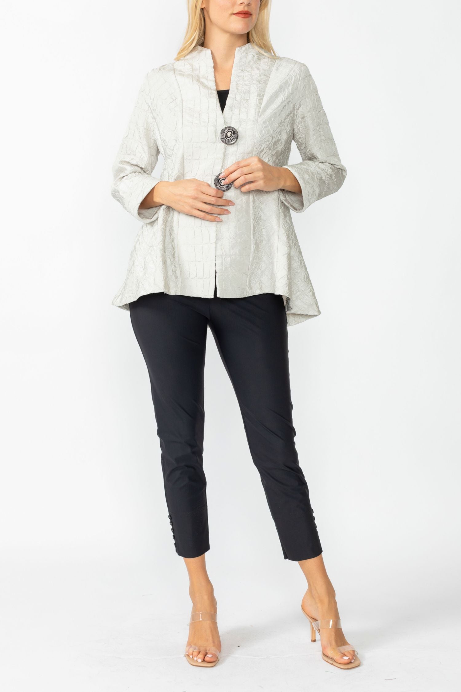 Taupe Solid Square Jacket