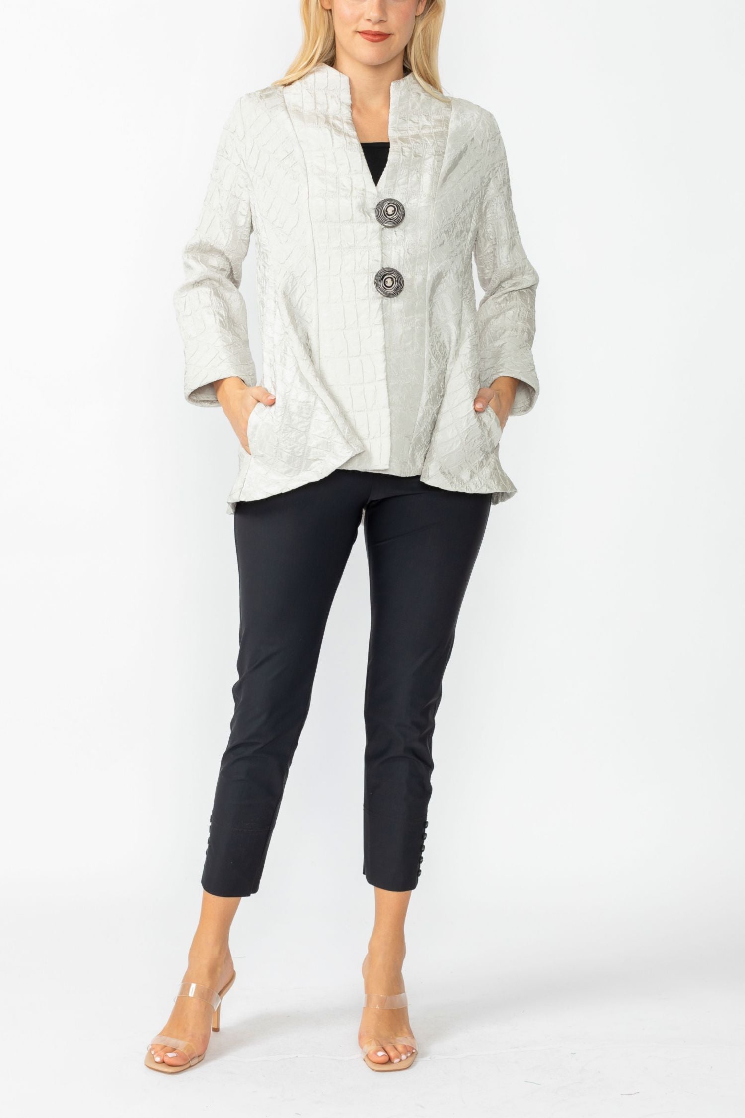 Taupe Solid Square Jacket