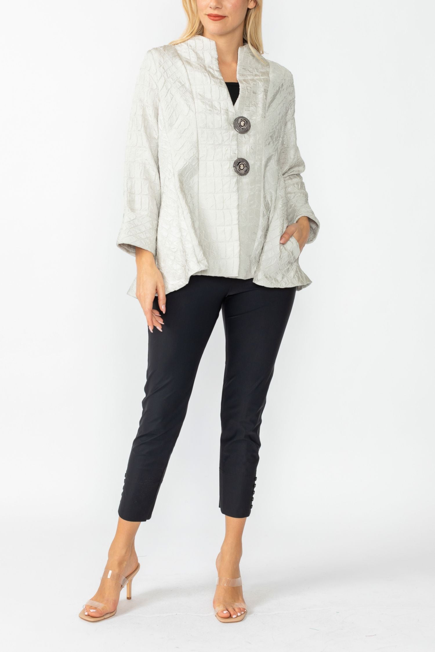 Taupe Solid Square Jacket