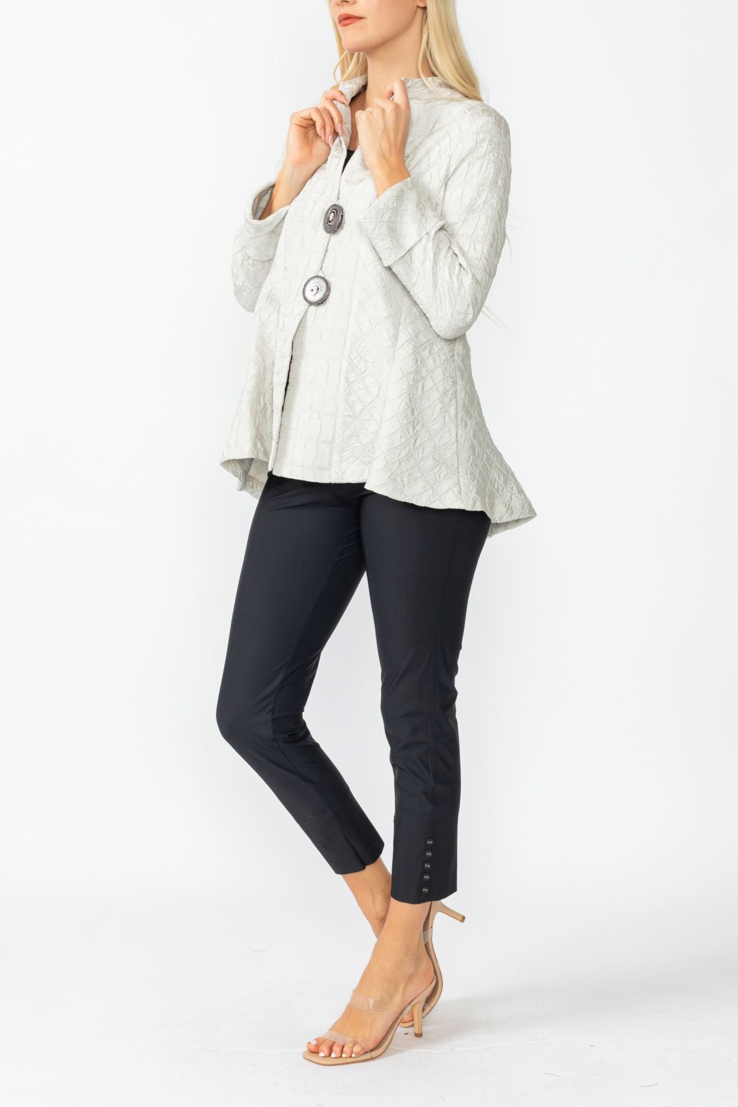 Taupe Solid Square Jacket