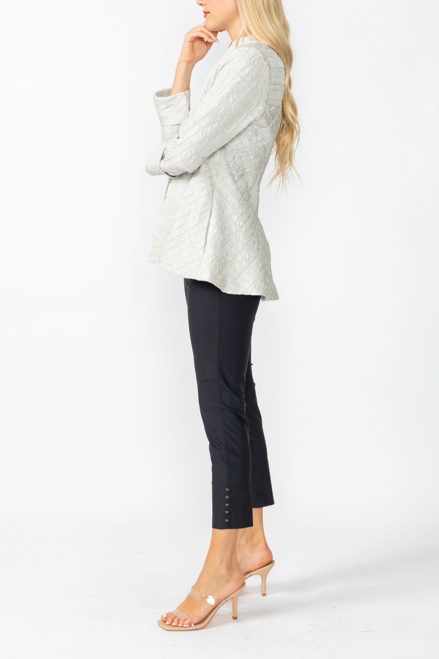 Taupe Solid Square Jacket