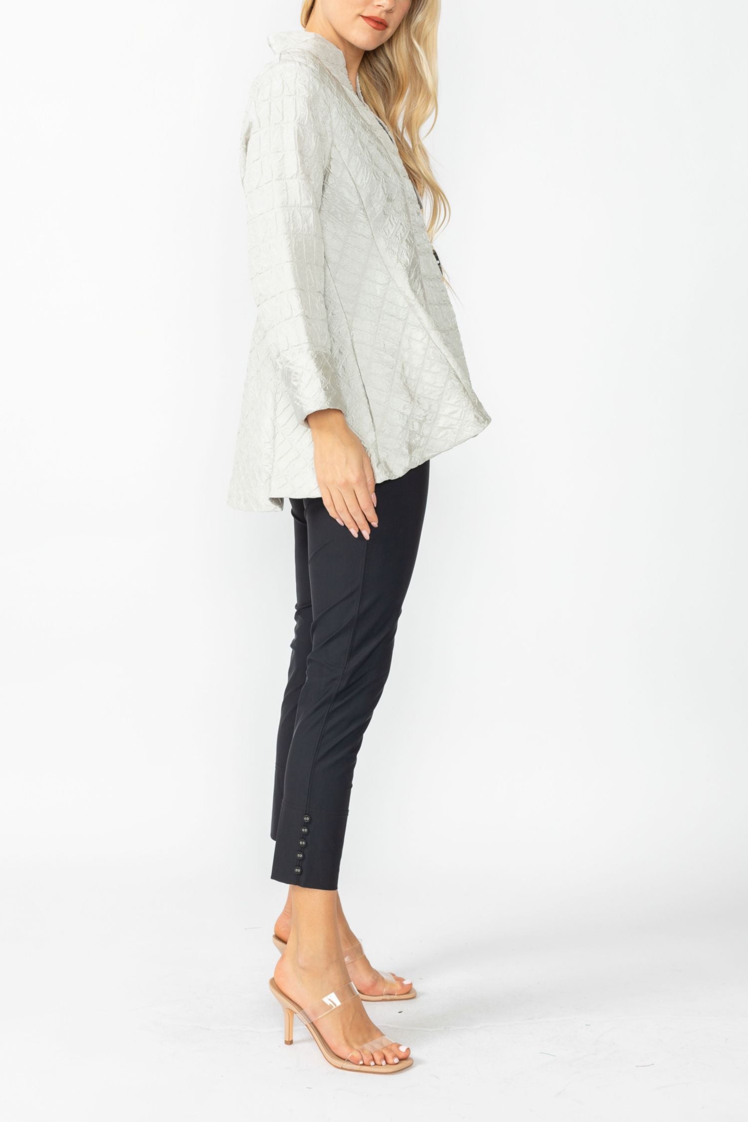 Taupe Solid Square Jacket