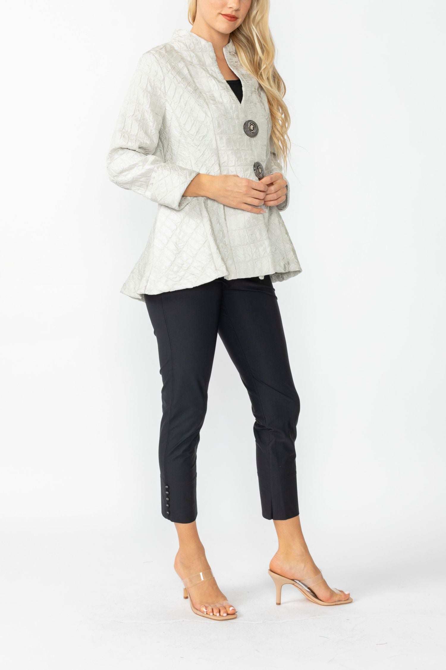 Taupe Solid Square Jacket