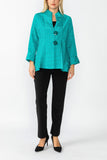 Teal Solid Square Jacket