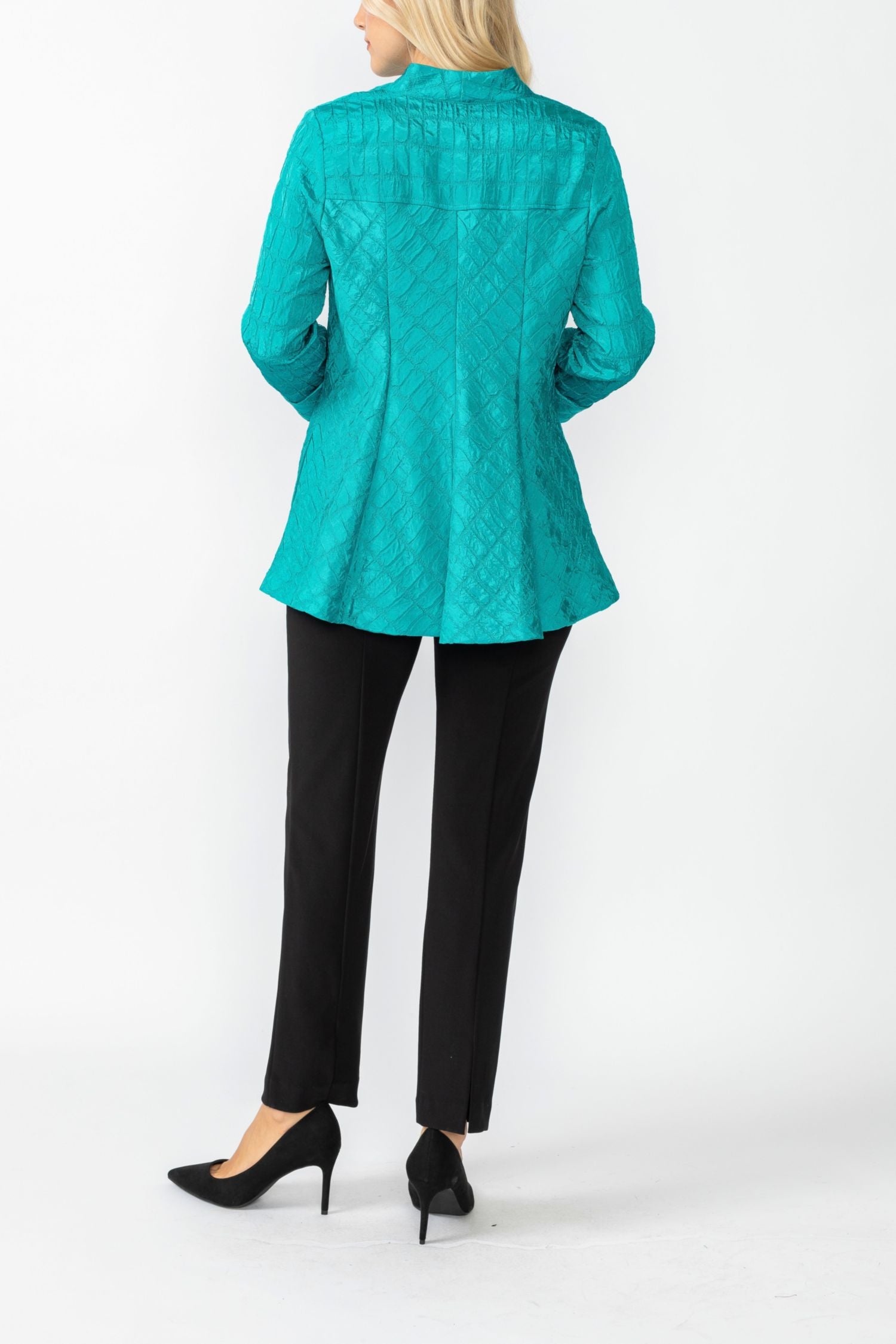 Teal Solid Square Jacket