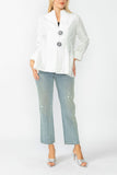 White Solid Square Jacket