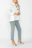 White Solid Square Jacket