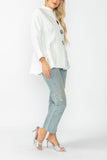 White Solid Square Jacket