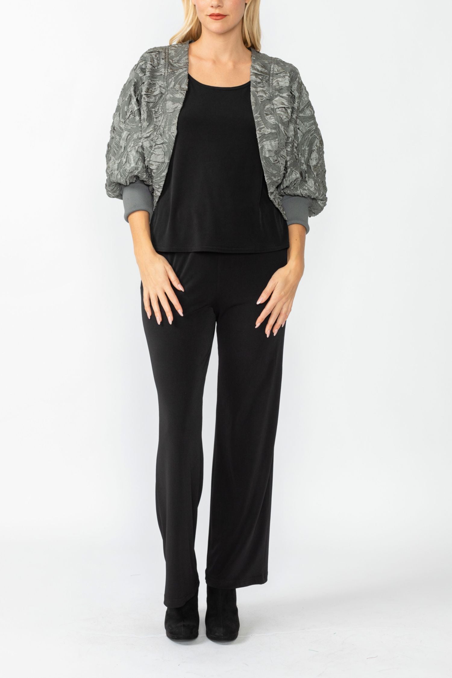 Charcoal RIP Sleeve Bolero Jacket