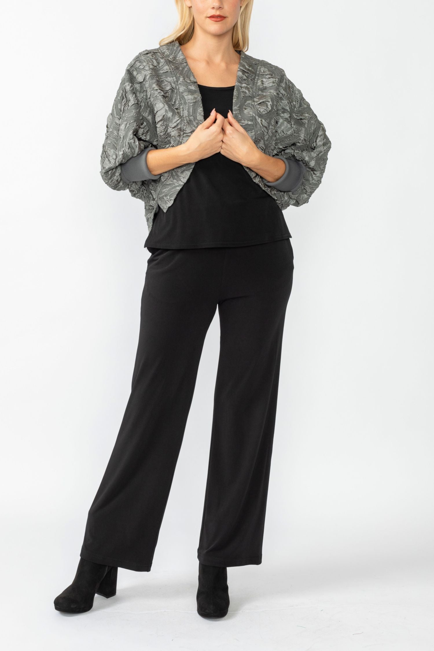 Charcoal RIP Sleeve Bolero Jacket