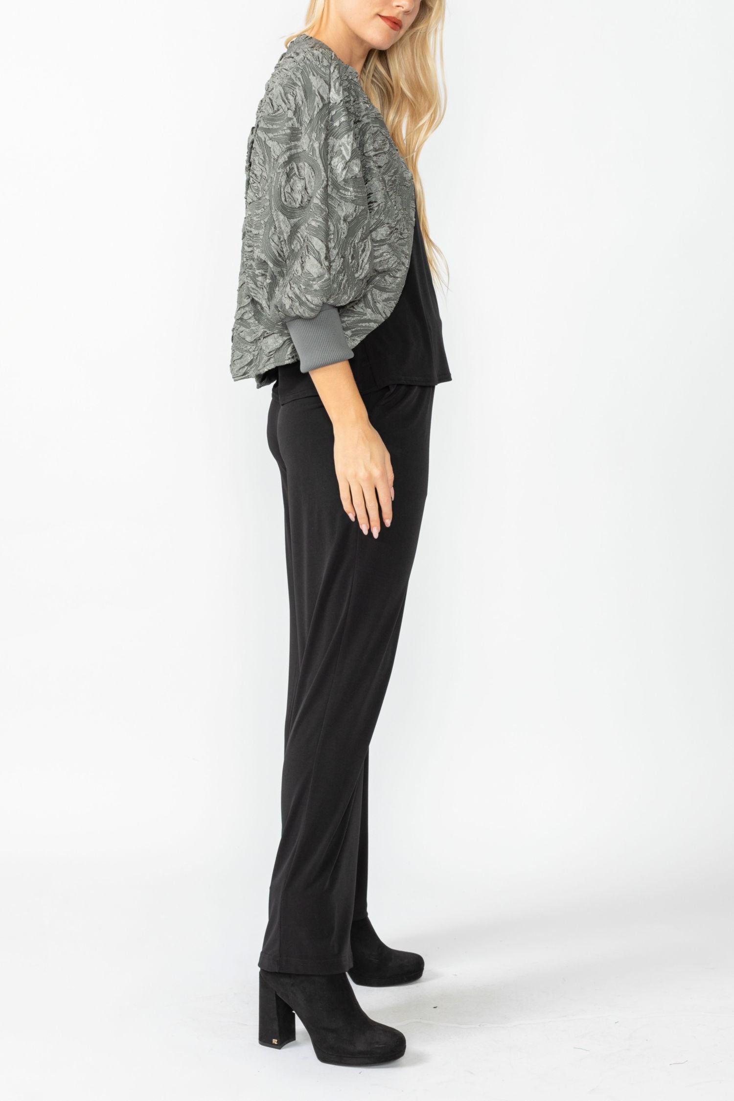 Charcoal RIP Sleeve Bolero Jacket