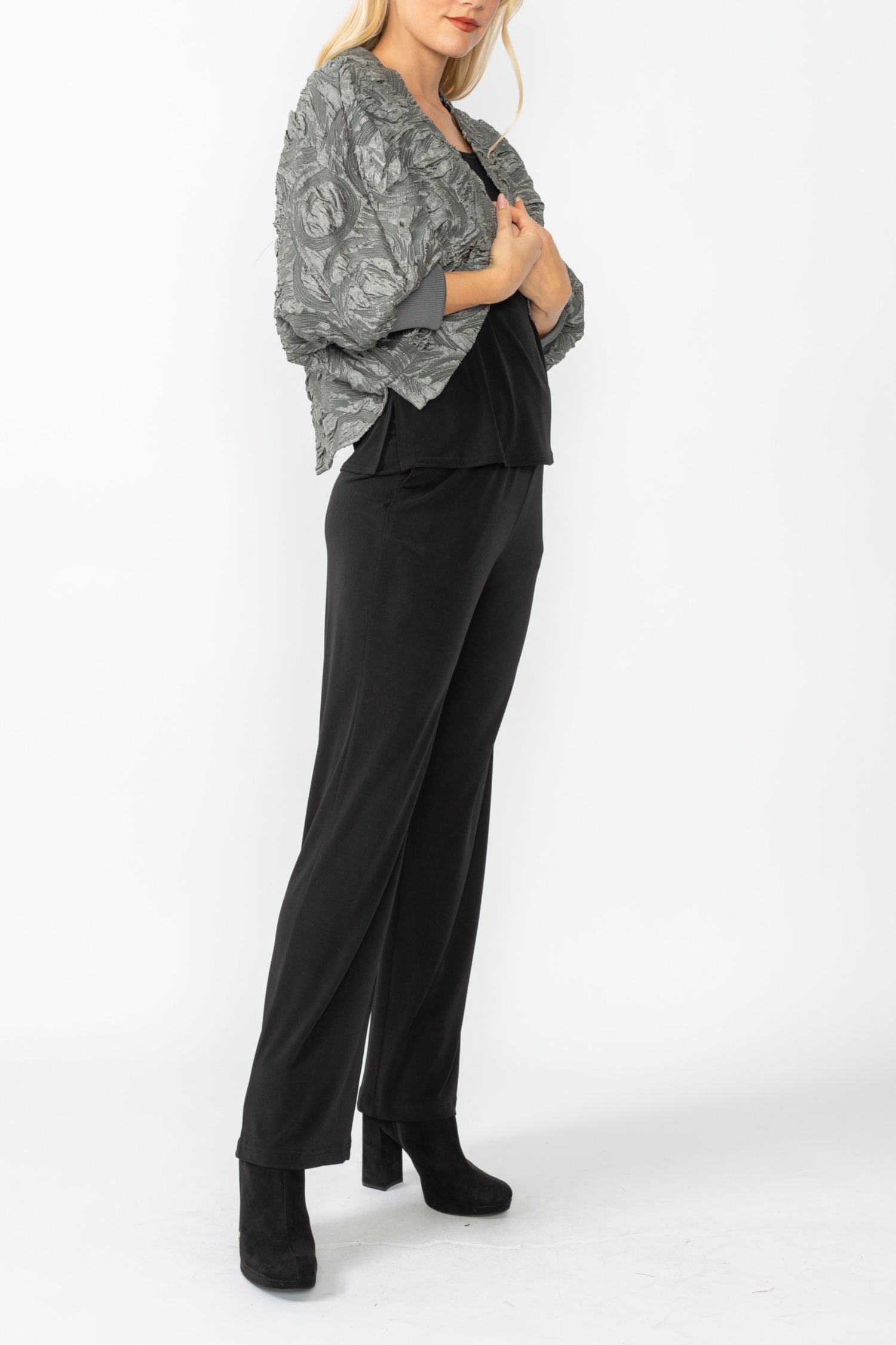 Charcoal RIP Sleeve Bolero Jacket