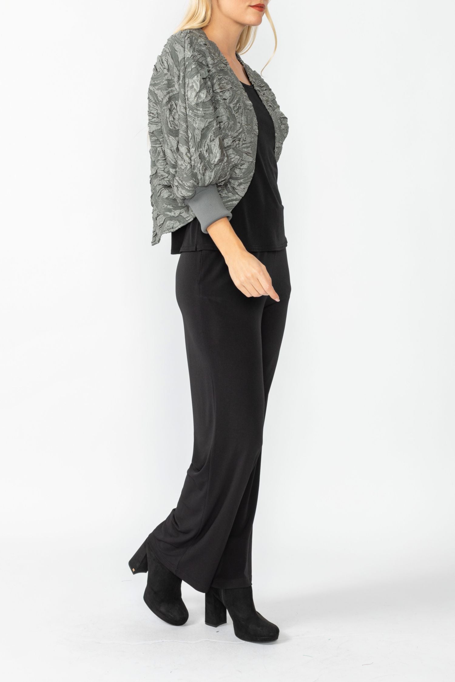 Charcoal RIP Sleeve Bolero Jacket