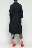 Black Bell Sleeve and Drawing Bottom Long Jacket