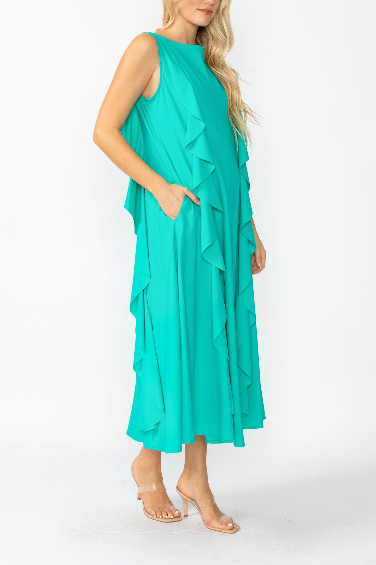 Baltic Sleeveless Ruffle Dress