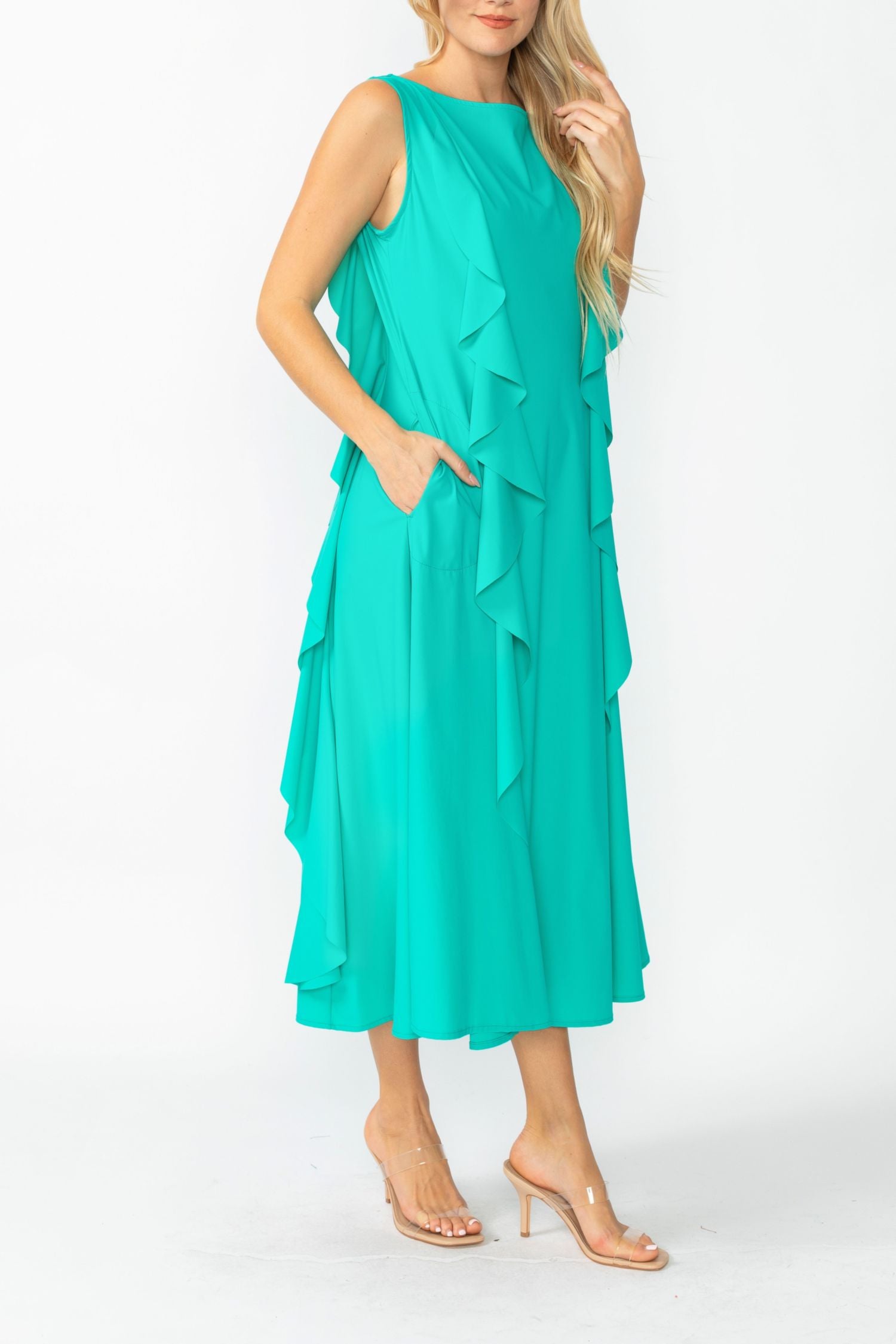 Baltic Sleeveless Ruffle Dress