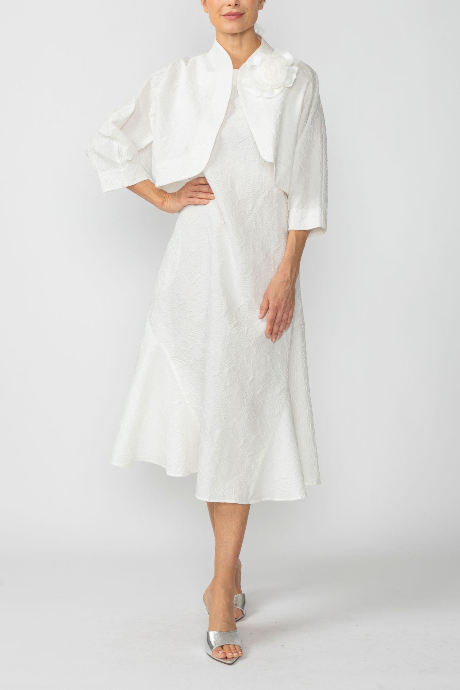 White High-Neck Bolero