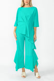 Baltic Side Pleats Asymmetrical Ruffle Top