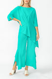 Baltic Side Pleats Asymmetrical Ruffle Top