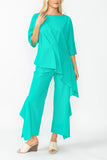 Baltic Side Pleats Asymmetrical Ruffle Top