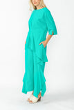 Baltic Side Pleats Asymmetrical Ruffle Top