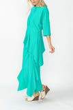 Baltic Side Pleats Asymmetrical Ruffle Top