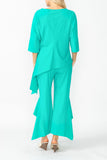 Baltic Side Pleats Asymmetrical Ruffle Top