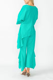 Baltic Side Pleats Asymmetrical Ruffle Top