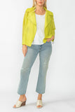 Lime Zipper Contrast Biker Jacket