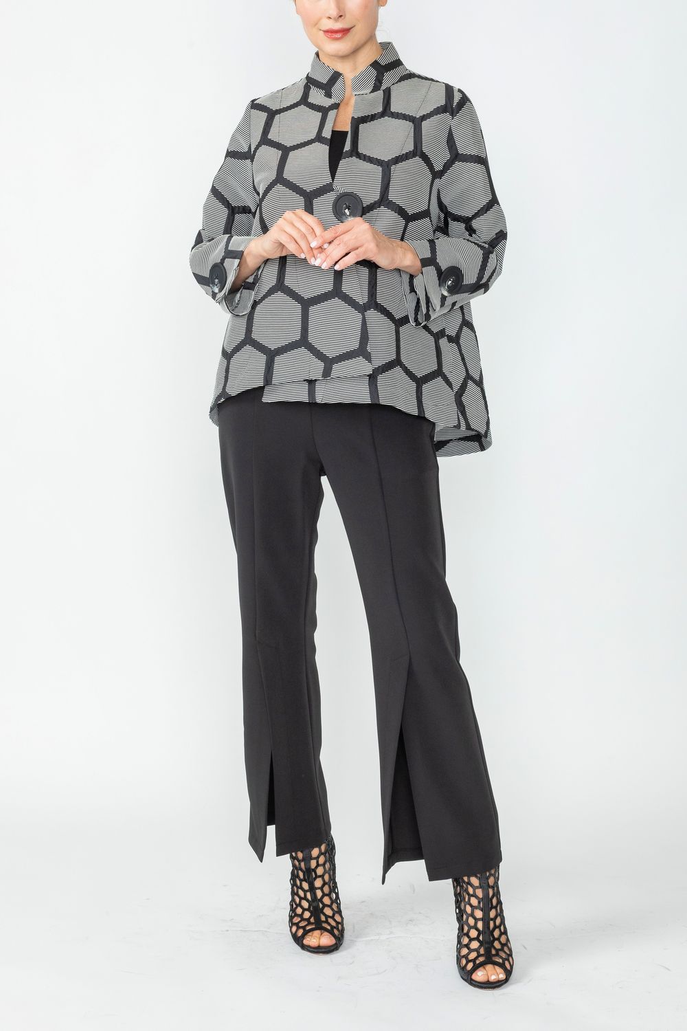 Black Mandarin Collar Jacket