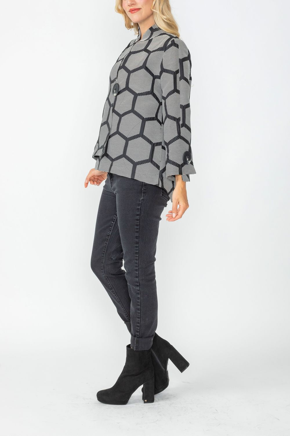 Black Mandarin Collar Jacket