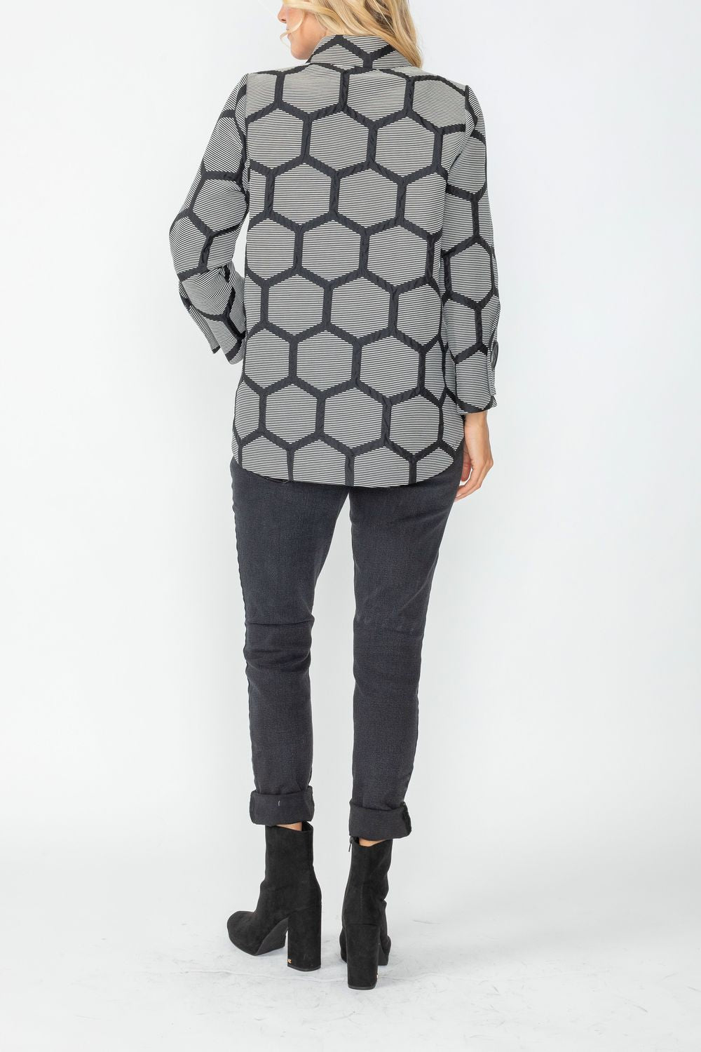 Black Mandarin Collar Jacket