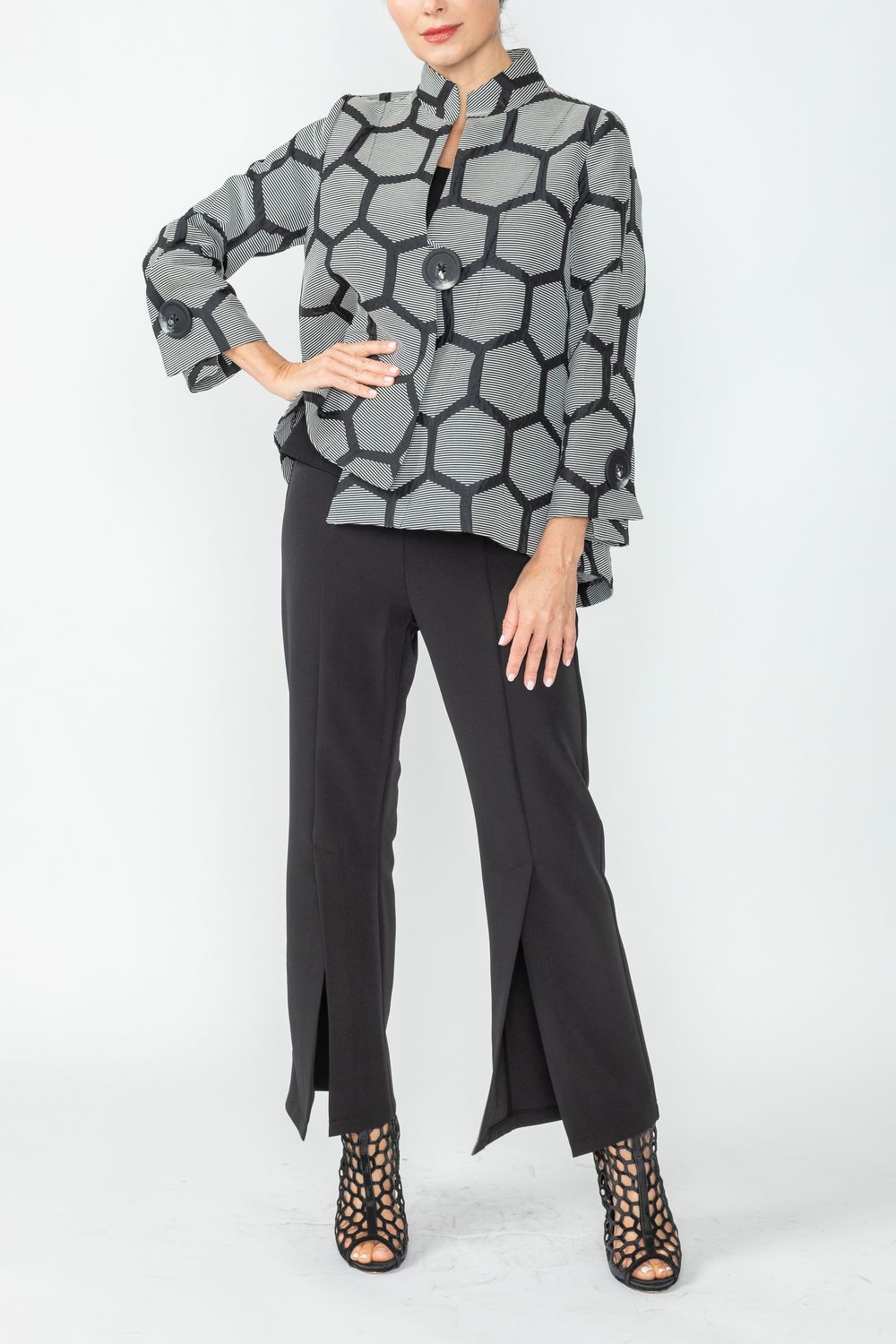 Black Mandarin Collar Jacket