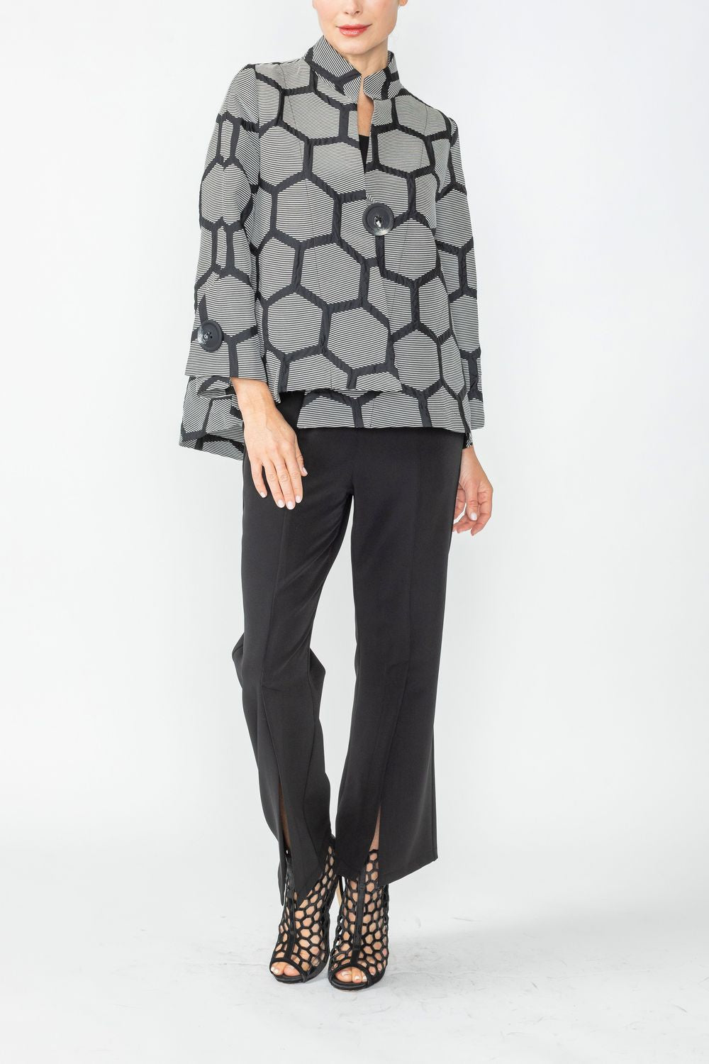 Black Mandarin Collar Jacket