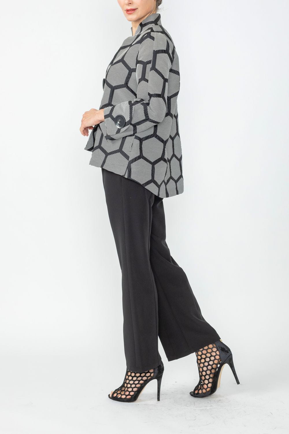 Black Mandarin Collar Jacket