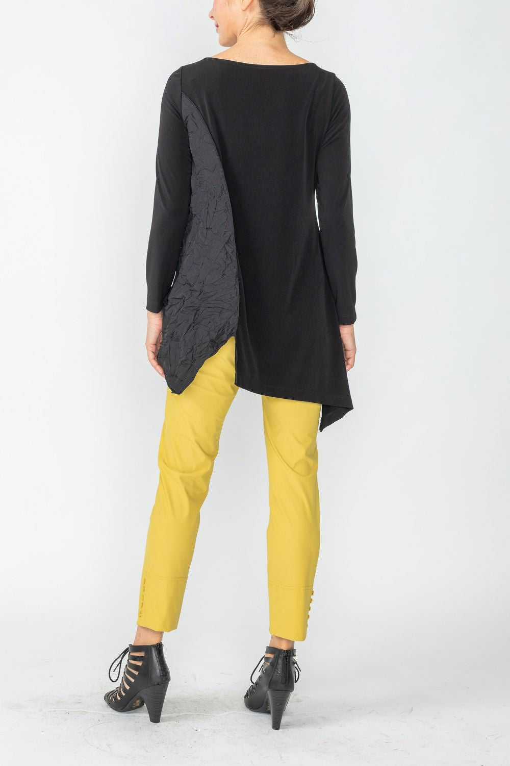 Black Asymmetrical Top With Large Pocket