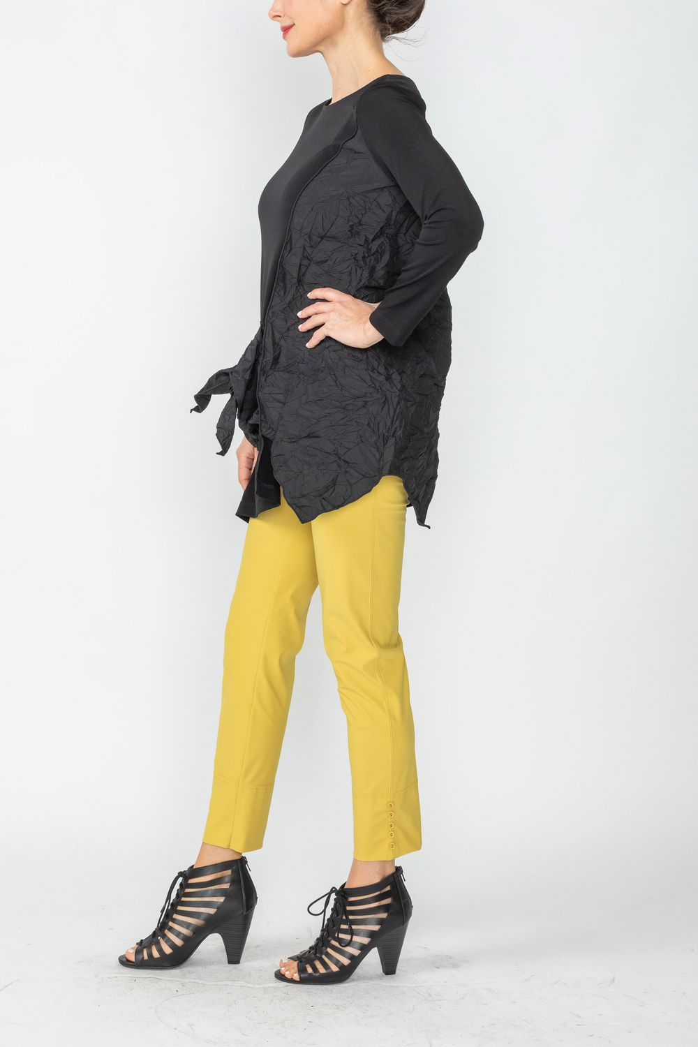 Black Asymmetrical Top With Large Pocket