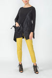 Black Asymmetrical Top With Large Pocket