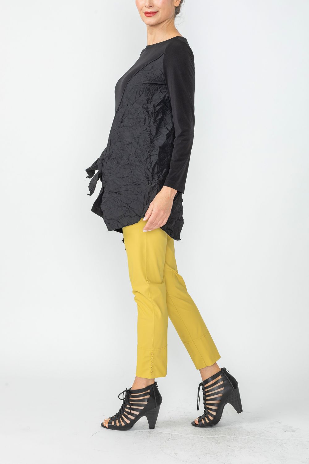 Black Asymmetrical Top With Large Pocket