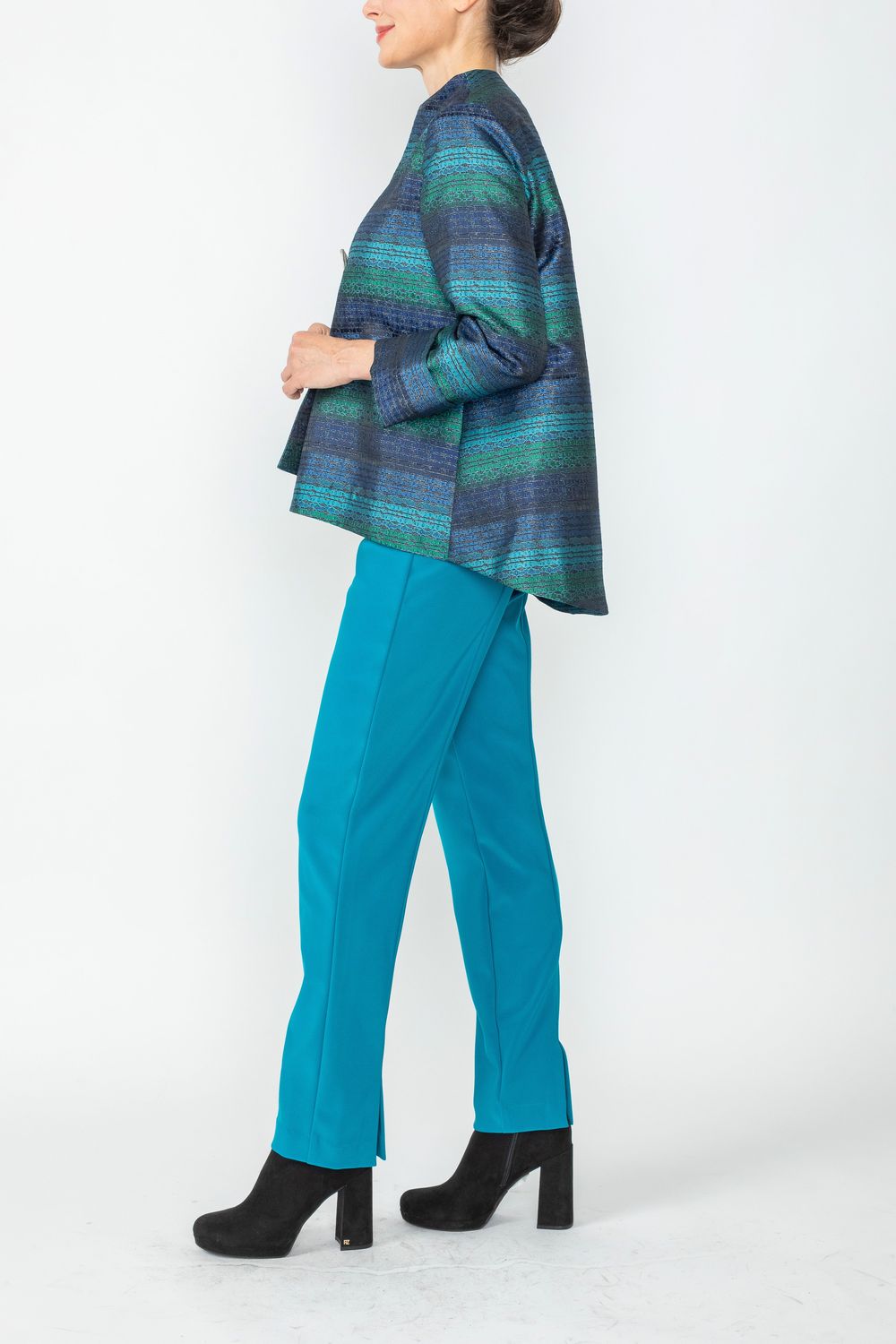 Teal One Button Jacket