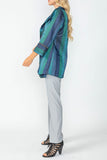 Teal No Closure Jacket With Sparing Trim