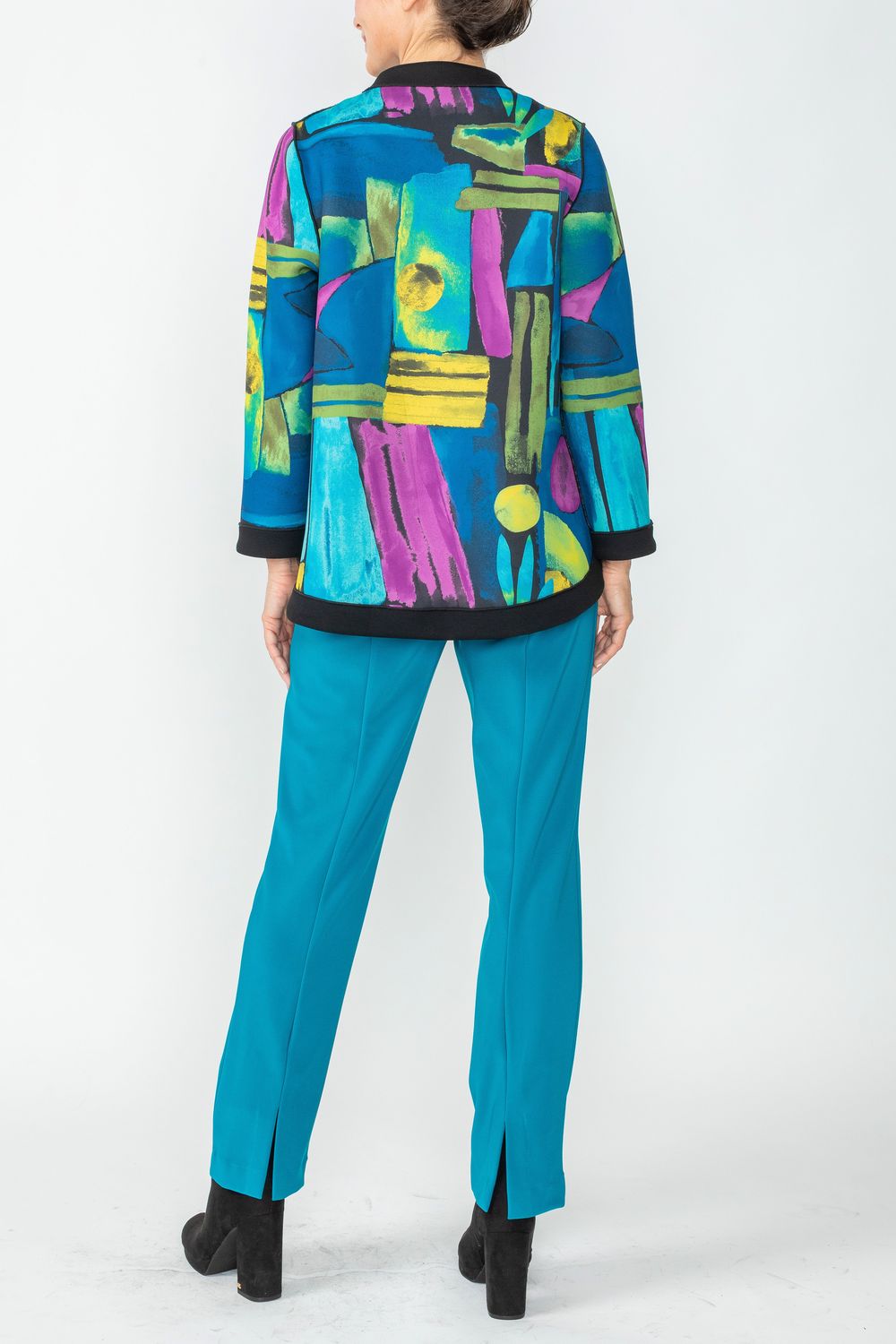 Blue One Button Paint Design Jacket