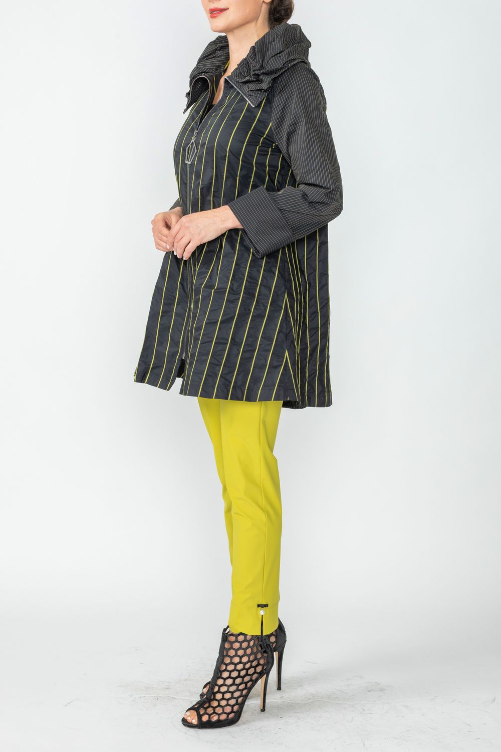 Black Zip Up Full Neck Tunic