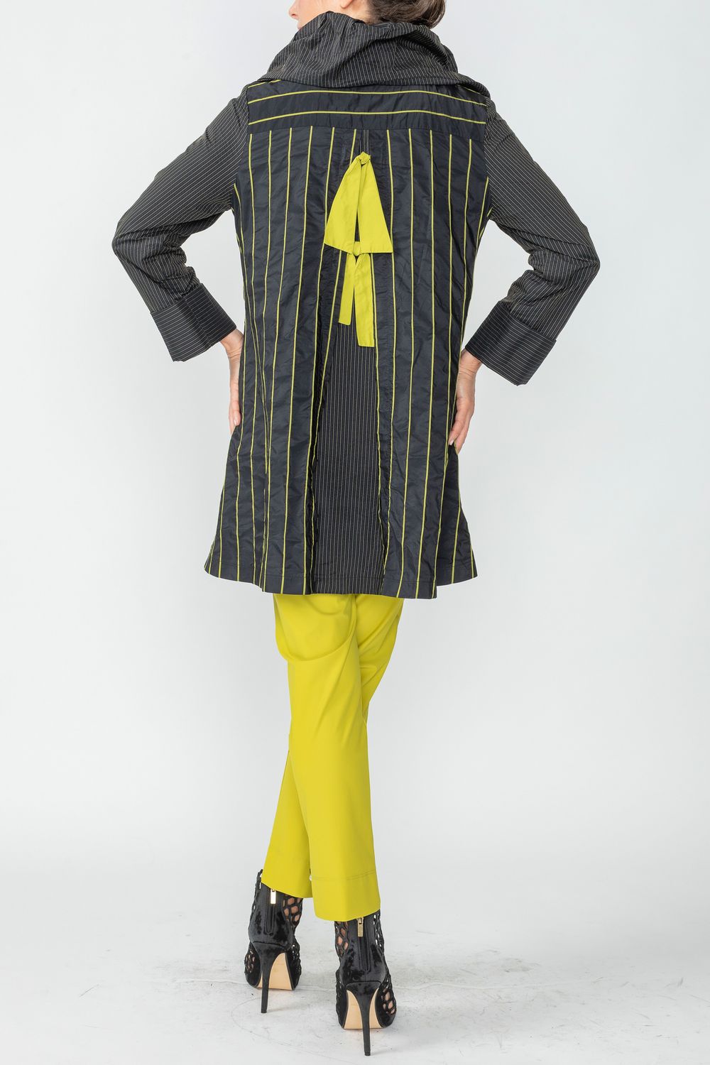 Black Zip Up Full Neck Tunic