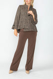 Taupe Print One Button Jacket