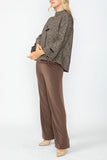 Taupe Print One Button Jacket