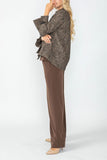 Taupe Print One Button Jacket