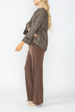 Taupe Print One Button Jacket